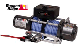 rugged ridge winch 10500 lb synthetic rope